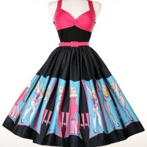 NWT Lydia Dress in Burlesque Performer Print XL